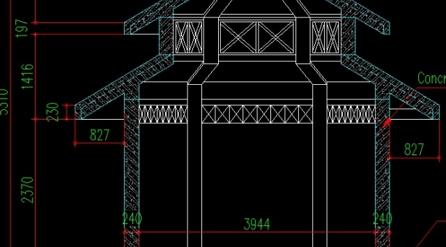 File thiết kế Bản vẽ chòi nghỉ bát giác